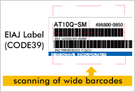 Scans a wide range of barcodes